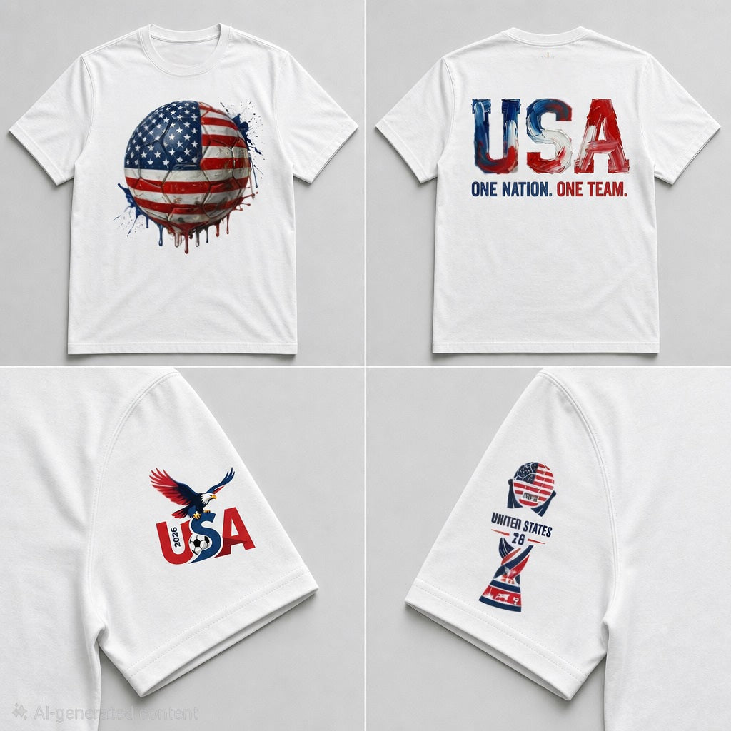 Soccer 2026 Supporter Tee – Handcrafted Impasto Art