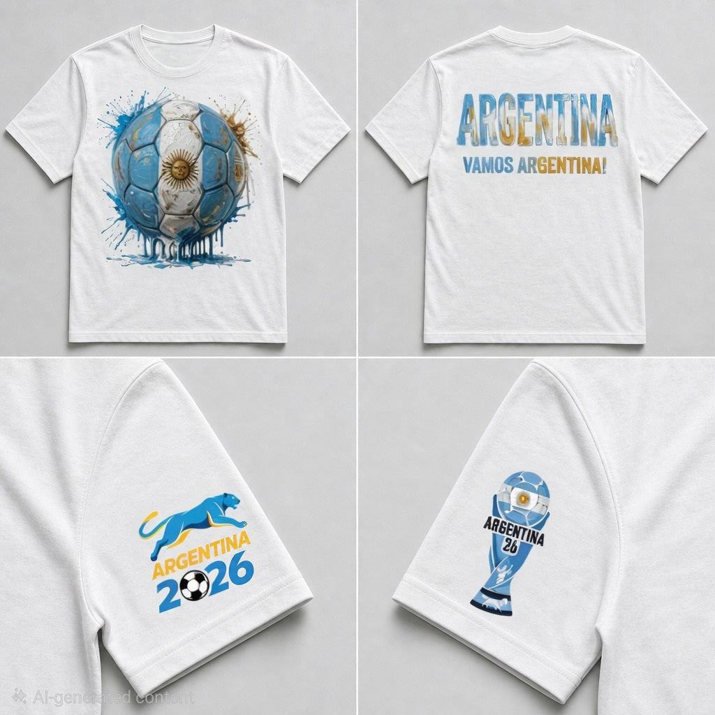 Soccer 2026 Supporter Tee – Handcrafted Impasto Art
