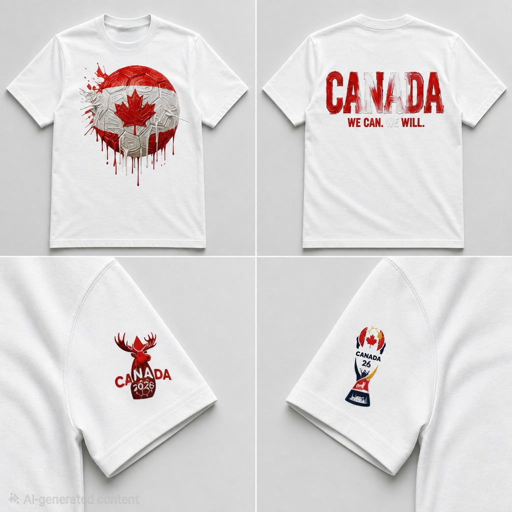 Soccer 2026 Supporter Tee – Handcrafted Impasto Art