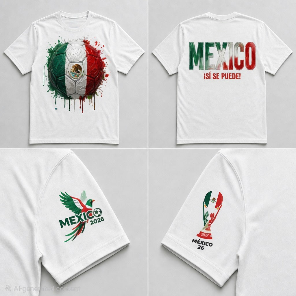 Soccer 2026 Supporter Tee – Handcrafted Impasto Art