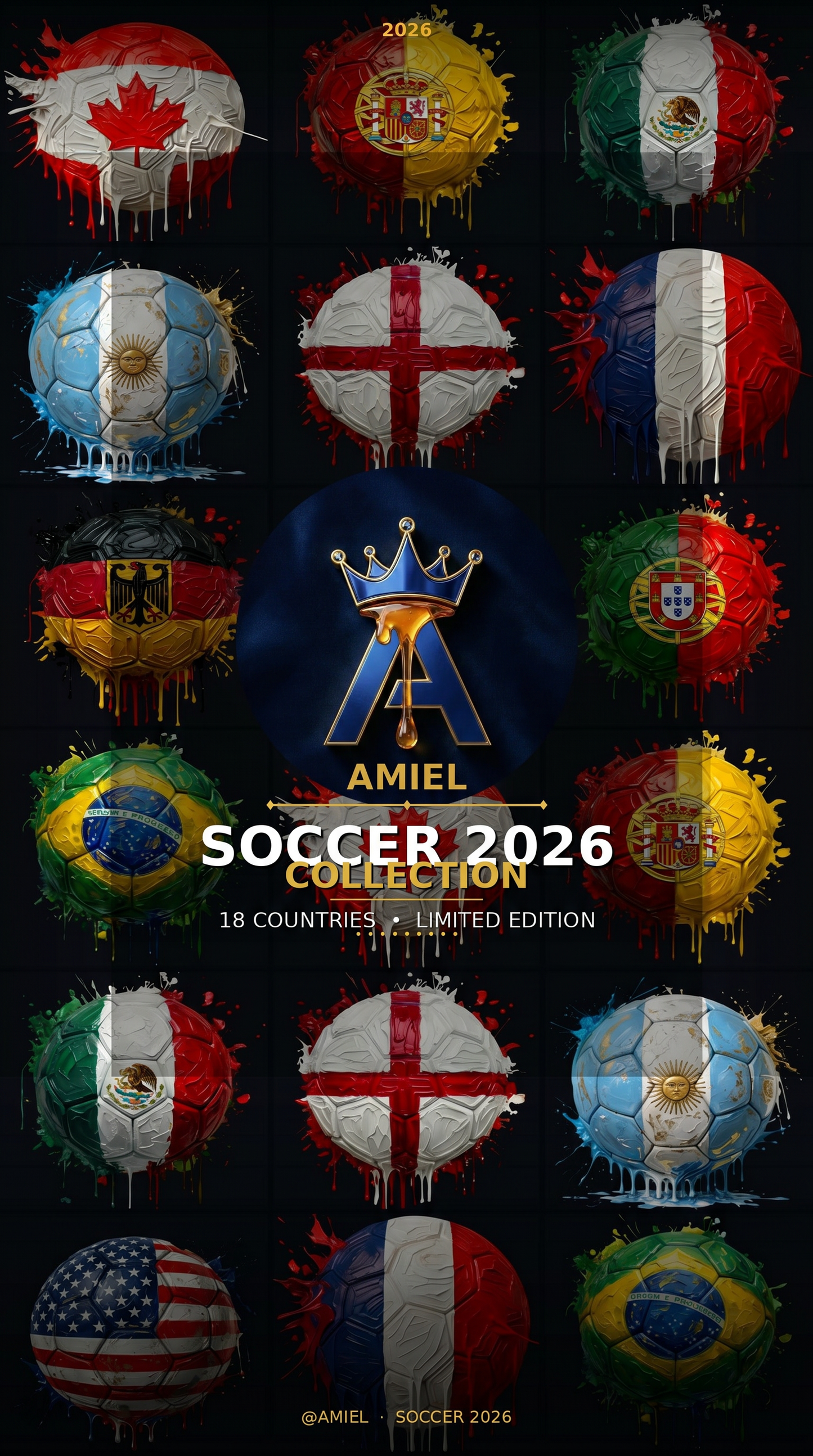 Soccer 2026 Supporter Tee – Handcrafted Impasto Art