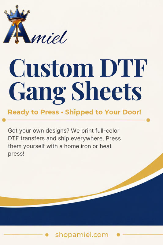 Custom DTF Transfer sheets available in a variety of sizes. Choose your size below.